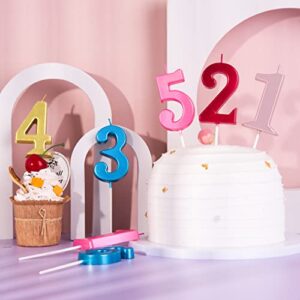 PHD CAKE 2.76 Inch Modern Blue 2 Number Birthday Candles, Blue Number Candles, Cake Number Candles, Party Celebration