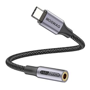 moswag usb type c to 3.5mm headphone jack adapter, audio adapter usb c to aux dongle cable cord for samsung galaxy s21 s20 ultra s20+ note 20 10 s10 s9 plus,pixel 4 3 2 xl and more