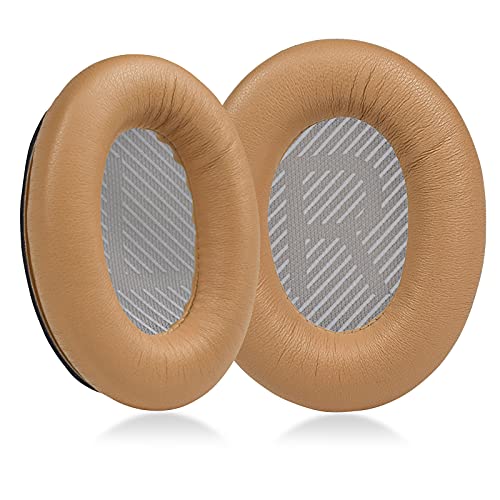 MOLGRIA Lambskin Ear Pads Cushion, Replacement Sheepskin Earpads for Bose Quiet Comfort QC 35 II QC35 QC35ii QC15 QC25 QC2 AE2 SoundLink SoundTrue Headphones(Tan