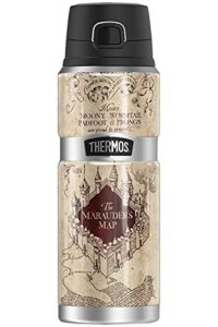harry potter marauder's map thermos stainless king stainless steel drink bottle, vacuum insulated & double wall, 24oz