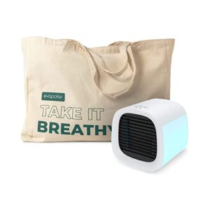 bundle - 2 items: evapolar evachill personal evaporative air cooler (white) and cotton tote evabag