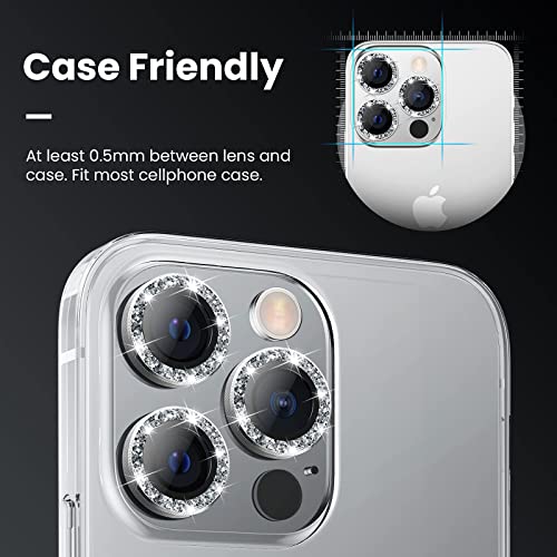 Tensea for iPhone 13 Pro - iPhone 13 Pro Max Camera Lens Protector, 9H Tempered Glass Camera Cover Screen Protector Metal Individual Ring for iPhone 13Pro 6.1 inch iPhone 13 ProMax 6.7 inch 2021