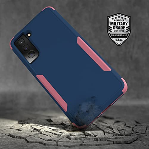 EXOCASE Galaxy S21 5G Case | Armor Shield Series | Full-Body Dual Layer Slim Rugged Phone Case Cover for Samsung Galaxy S21 Case Without Built-in Screen Protector Navy Blue | Pink