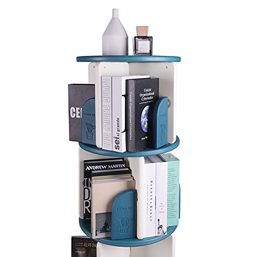 LANGYI 4-Layer Movable Rotating Bookshelf 360° Rotating Bookshelf Floor Storage Rack Home Office Learning Bookshelf