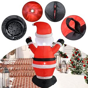 MRTREUP 5 ft Christmas Inflatables Santa Claus with LED Lights for Holiday Outdoor and Indoor Yard Decoration, Christmas Inflatable Outdoor Smiley Santa Claus Holding Gift Box and Candy Cane