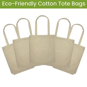 PALM NAKI 100% Cotton Tote Bag Reusable Cloth Bag, Lightweight Cotton Shopping Bag, Versatile Cotton Tote Bag (12 Pack)