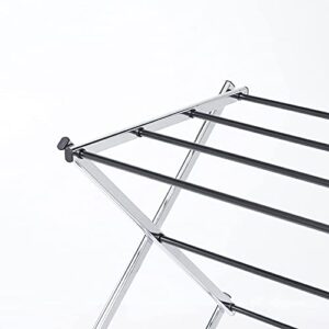 Displays By Jack Portable Collapsible Clothing Dry Rack, Retractable Drying Rack for Clothes, Lingerie, Towels, Linens, Laundry Home Apartment, Metal Chrome Finish