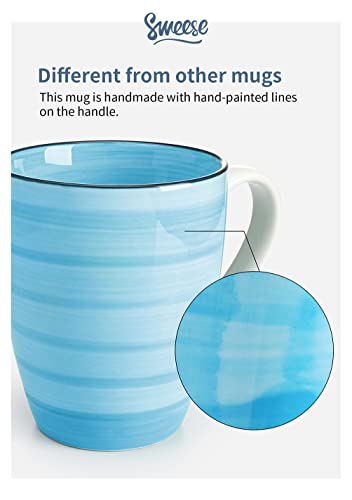 Sweese 16 oz Coffee Mugs Set of 6 for Latte Ice Americano Hot Tea Beverage Cocoa, Porcelain Tea Cup with Handle, Dishwasher Safe, Multicolor, Gradient Colors, 626.002