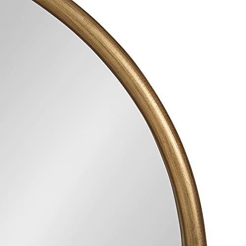 Kate and Laurel Estero Modern Arched Mirror with Shelf, 20 x 28, Gold, Transitional Arch Mirror for Wall