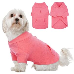 Warm Fleece Vest Dog Sweater，Stretchy Pullover Fleece Dog Jacket Winter Dog Coat Apparel, Dog Anxiety Relief Onesie Shirts Pajamas Pet Sweatshirt Cold Weather Clothes for Small Medium Large Dogs Cats