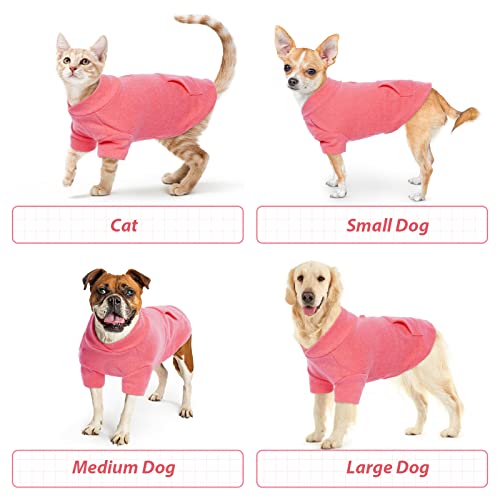 Warm Fleece Vest Dog Sweater，Stretchy Pullover Fleece Dog Jacket Winter Dog Coat Apparel, Dog Anxiety Relief Onesie Shirts Pajamas Pet Sweatshirt Cold Weather Clothes for Small Medium Large Dogs Cats