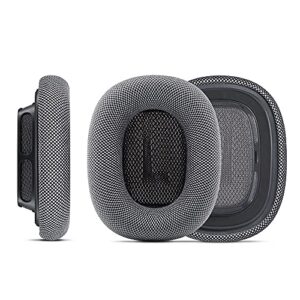 replacements earpad covers for airpod max headphones, 1 pair - durable textile mesh with magnetic connection (silver)
