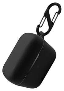 geiomoo silicone carrying case compatible with sennheiser cx, sennheiser cx 400bt, portable scratch shock resistant cover with carabiner (black)