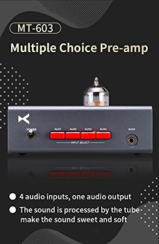 Linsoul XDUOO MT-603 12AU7 Tube Pre-Amplifier with 4 AUX Audio Inputs