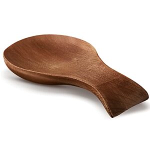 spoon rest for stove top bamboo holder for spatula wood spoon rest for kitchen counter spoon holder for stove top or countertop, spoon or tong, modern and rustic spoon rest for farmhouse (brown)