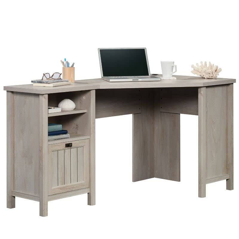 Sauder Costa Corner Computer Desk in Chalked Chestnut, Chalked Chestnut Finish