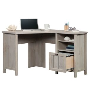 Sauder Costa Corner Computer Desk in Chalked Chestnut, Chalked Chestnut Finish