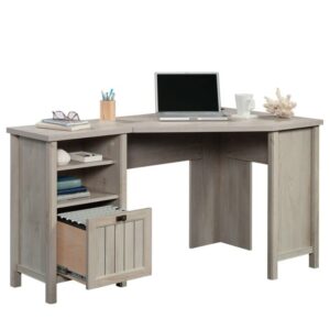 Sauder Costa Corner Computer Desk in Chalked Chestnut, Chalked Chestnut Finish