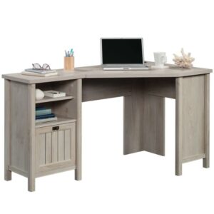 Sauder Costa Corner Computer Desk in Chalked Chestnut, Chalked Chestnut Finish