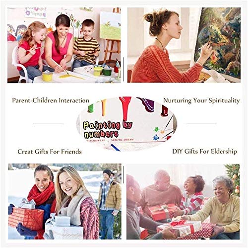 Dydjoy Paint by Numbers for Kids & Beginner, DIY Oil Painting Gift Kits 8"x8" Framed Canvas（Framed Canvas-2）