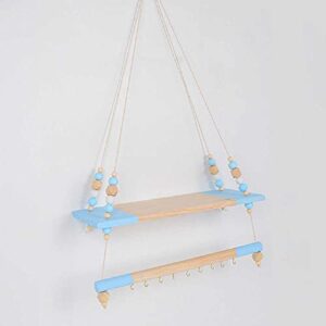 nc crafts ins nordic nordic single-layer upper board and lower stick rack for clothes hanging blue