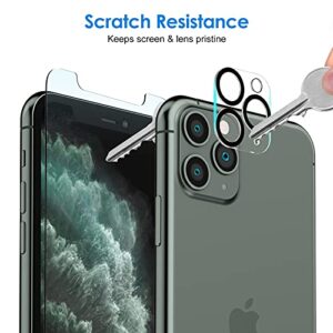 JETech Screen Protector for iPhone 11 Pro 5.8-Inch with Camera Lens Protector, Tempered Glass Film, 2-Pack Each