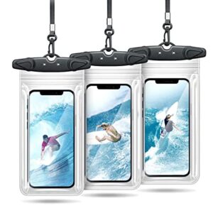 GLBSUNION Universal Waterproof Case,Waterproof Phone Pouch Dry Bag for iPhone 14 13 12 Pro 11 Pro Max XS Max X Samsung Galaxy S22/21 Google Pixel HTC Up to 8", IPX8 Cellphone Dry Bag -3 Pack Clear