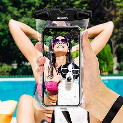 GLBSUNION Universal Waterproof Case,Waterproof Phone Pouch Dry Bag for iPhone 14 13 12 Pro 11 Pro Max XS Max X Samsung Galaxy S22/21 Google Pixel HTC Up to 8", IPX8 Cellphone Dry Bag -3 Pack Clear