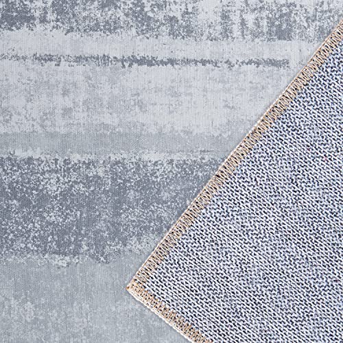 jinchan Area Rug 2x7 Runner Rug Modern Abstract Rug Indoor Contemporary Carpet Foldable Thin Rug Hallway Soft Mat Kitchen Light Grey Print Floor Cover Non Slip for Bathroom Bedroom Living Room