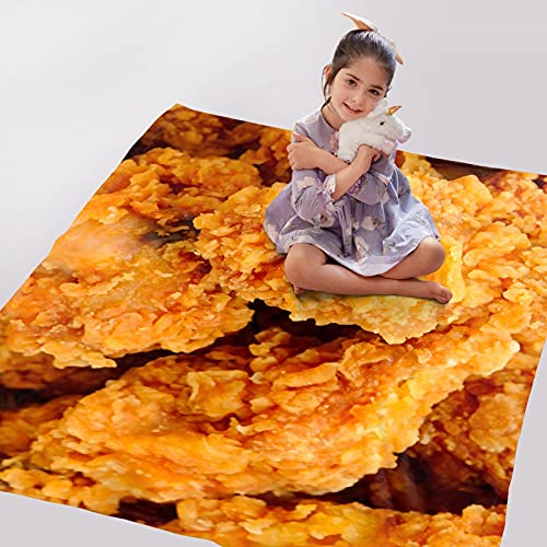 Food Fried Chicken Blanket Cozy Soft Lightweight Flannel Throw Blanket for Bed Sofa Travel All Season 50"x40"