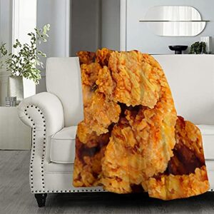 Food Fried Chicken Blanket Cozy Soft Lightweight Flannel Throw Blanket for Bed Sofa Travel All Season 50"x40"