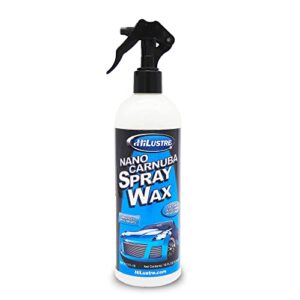 hi-lustre nano carnauba spray wax, instant shine car wax to seal & maintain paint uv-blocking, hydrophobic car detailer wax, streak-free and safe for all surfaces, piña colada scent, 16 oz