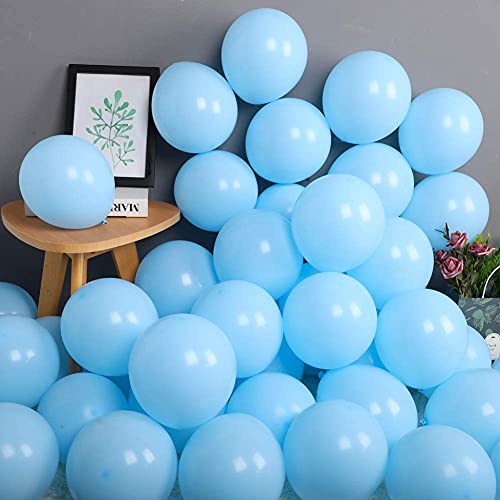 Light Blue Latex Balloon 12 inches 100Pcs, Sky Blue Balloons for Party Birthday Wedding Holiday Decorations Kid's Baby Shower Balloons