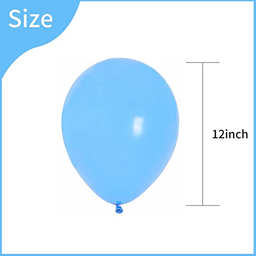 Light Blue Latex Balloon 12 inches 100Pcs, Sky Blue Balloons for Party Birthday Wedding Holiday Decorations Kid's Baby Shower Balloons