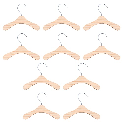 NUOBESTY 10pcs Wood Standard Hangers Dog Clothes Hangers Wooden Clothes Hangers Coat Trouser Slack Jeans Skirt Shorts Scarf Pant Hangers - 5.5 x 5.5inch