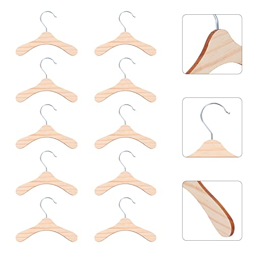 NUOBESTY 10pcs Wood Standard Hangers Dog Clothes Hangers Wooden Clothes Hangers Coat Trouser Slack Jeans Skirt Shorts Scarf Pant Hangers - 5.5 x 5.5inch