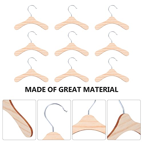 NUOBESTY 10pcs Wood Standard Hangers Dog Clothes Hangers Wooden Clothes Hangers Coat Trouser Slack Jeans Skirt Shorts Scarf Pant Hangers - 5.5 x 5.5inch