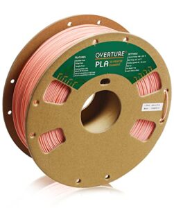 overture pla filament 1.75mm pla 3d printer filament, 1kg cardboard spool (2.2lbs), dimensional accuracy +/- 0.03mm, fit most fdm printer (sakura pink)