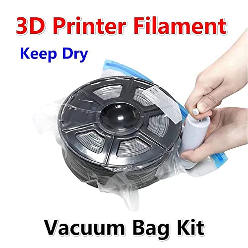 3D Printer Filament Storage Bag PLA ABS TPU Filament Vacuum Bag Filament Dryer Keep Dry Avoid Consumable Moisture for 3D Printer Parts - 10 Bags and 1 Hand Pump