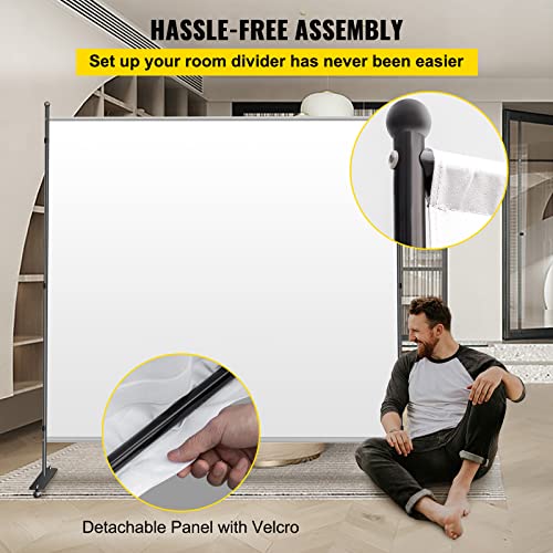 VEVOR Room Divider 6ft, Partition Room Dividers 71"x72", Room Divider Wall 1-Panel, Room Dividers, Folding Room Dividers, Partition Room Dividers, Folding Privacy Screens (White) for School, Office