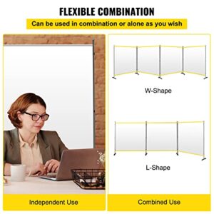 VEVOR Room Divider 6ft, Partition Room Dividers 71"x72", Room Divider Wall 1-Panel, Room Dividers, Folding Room Dividers, Partition Room Dividers, Folding Privacy Screens (White) for School, Office