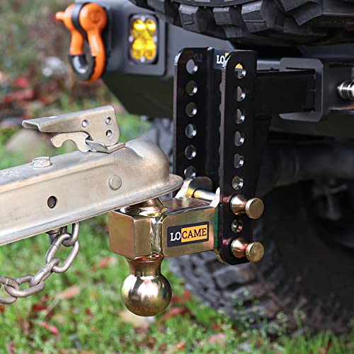 LOCAME Trailer Hitch, Fits 2-Inch Receiver, 6-Inch Drop/Rise Drop Hitch , Class 3 Tow Hitch for Heavy Duty Truck with Double Pins, LC0010