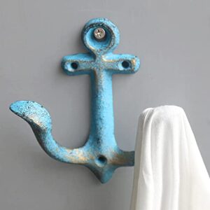 RENXI American-Style Rustic Ironwork Decorative Metal Hooks (Four Sea Anchor Hooks)