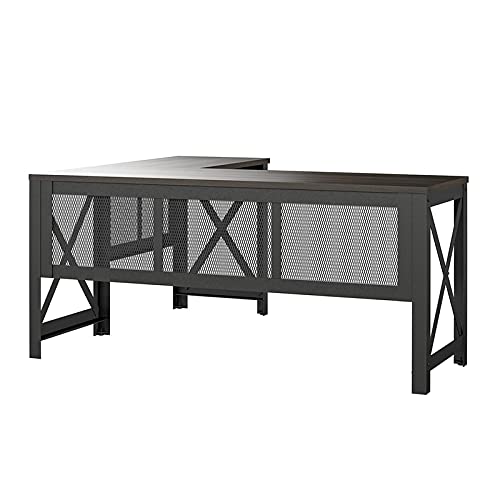 Ameriwood Home Hudson L Desk with Lift Top, Walnut