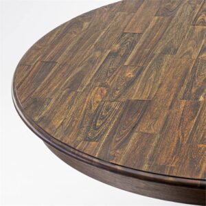 East West Furniture Mid Century FE3-07-TP Wooden Dining Table Round Tabletop and 48 x 30-Distressed Jacobean Finish