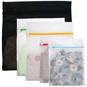casaphoria bra laundry bags for washing machine,large travel lingerie laundry bags for dirty clothes for suitcase,underwear mesh wash bags for delicates(5pcs,easy to distinguish)