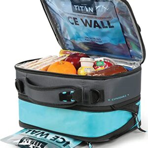 Arctic Zone Titan Expandable Lunch Pack and Container Set with Ice Walls, 2 Pack - Black and Blue