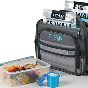 Arctic Zone Titan Expandable Lunch Pack and Container Set with Ice Walls, 2 Pack - Black and Blue
