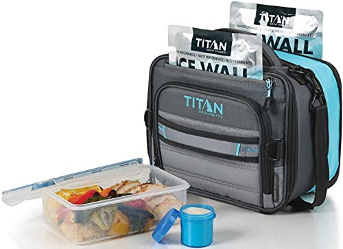 Arctic Zone Titan Expandable Lunch Pack and Container Set with Ice Walls, 2 Pack - Black and Blue