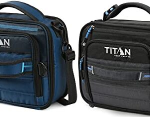 Arctic Zone Titan Expandable Lunch Pack and Container Set with Ice Walls, 2 Pack - Black and Blue